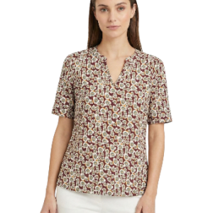 Blusa Estampado Abstracto Otoñal Cuello V talla XL