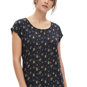 Blusa Estampado Floral Pequeño Azul Marino talla L