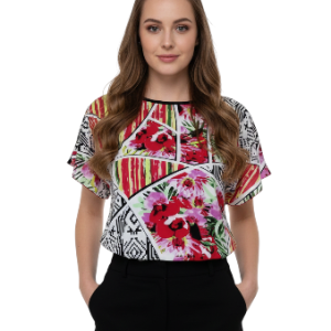 Blusa Estampado Floral y Geométrico talla M