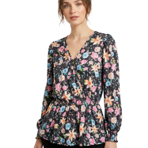 Blusa Peplum Cruzada Estampado Floral talla M