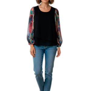 Blusa con mangas abullonadas o tipo globo talla XL