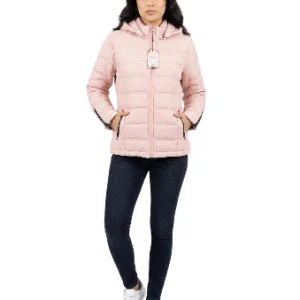 Chaqueta acolchada rosa mujer