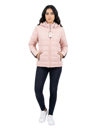 Chaqueta acolchada rosa mujer