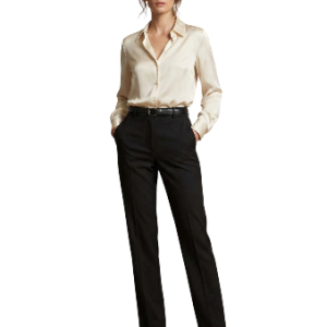 Pantalón Sastrero Recto Negro de Tiro Alto para Mujer talla G aldamariyo nuestra moda