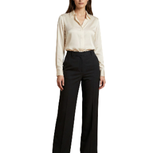 Pantalón Sastrero Wide Leg Negro de Tiro Alto para Mujer talla L aldamariyo nuestra moda