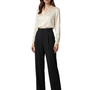 Pantalón Sastrero Wide Leg Negro de Tiro Alto para Mujer talla S aldamariyo nuestra moda