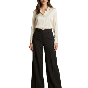 Pantalón Sastrero Wide Leg Negro de Tiro Alto para Mujer talla S.M aldamariyo nuestra moda