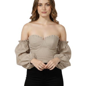 Top Corsé Hombros Descubiertos Manga Bombacha talla XS aldamariyo nuestra moda
