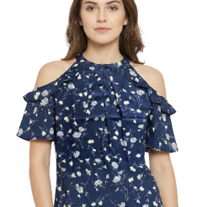 Blusa o un top de estilo femenino y moderno Hombros descubiertos talla M