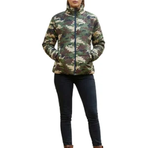 chaqueta acolchada con estampado de camuflaje talla M