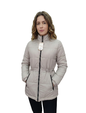 chaqueta acolchada o plumífero de color beige o crema talla M(S)