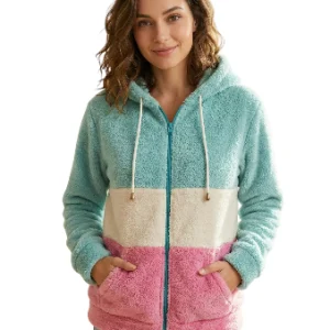 chaqueta polar con bloques de color talla M