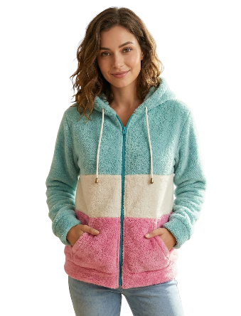 chaqueta polar con bloques de color talla M