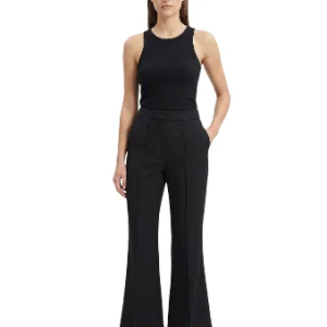 Pantalón acampanado negro de cintura alta talla L