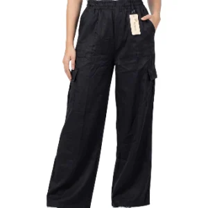 Pantalón cargo negro de pierna ancha talla L XL