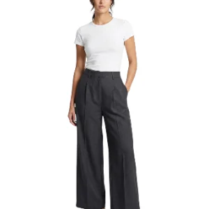 Pantalón sastre gris oscuro de pierna ancha talla ML