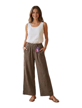 Pantalón palazzo cintura elástica