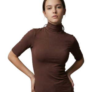 Blusa cuello alto manga corta