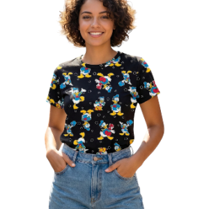 Camiseta Disney Mickey Mouse y Amigos con Estampado Integral
