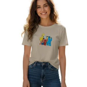Camiseta KAWS x Uniqlo x Sesame Street Group en color blanco o natural