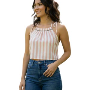 Crop top halter de rayas