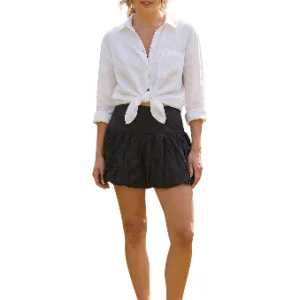 Falda Negra Mini Abertura Lateral Mujer