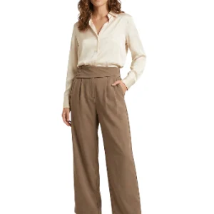 Pantalón Palazzo Lino Beige Marrón