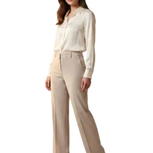 Pantalón Wide Leg Lino Beige Dama