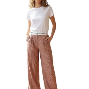 Pantalón Wide Leg Plisado Mujer