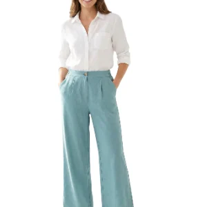 Pantalón de Lino Ancho Mujer