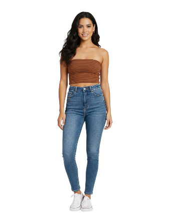 Top Fruncido Bandeau Café