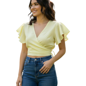 Top amarillo cruzado