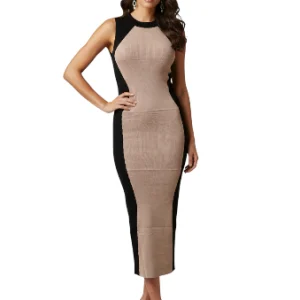 Vestido Midi Nicole Color Block de Fashion Nova