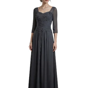 Vestido largo (maxi) de gala en un elegante tono gris oscuro