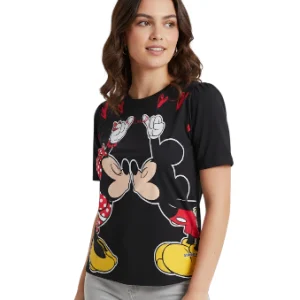 Camiseta con cuello redondo para mujer de Disney Mickey Mouse