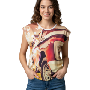 Camiseta con estampado de coche retro