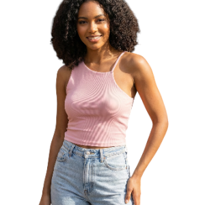 Crop top rosado de tirantes