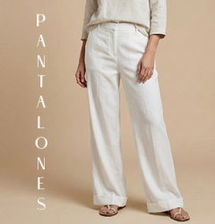 Pantalón Ancho Blanco Tiro Alto. talla L aldamariyo nuestra moda